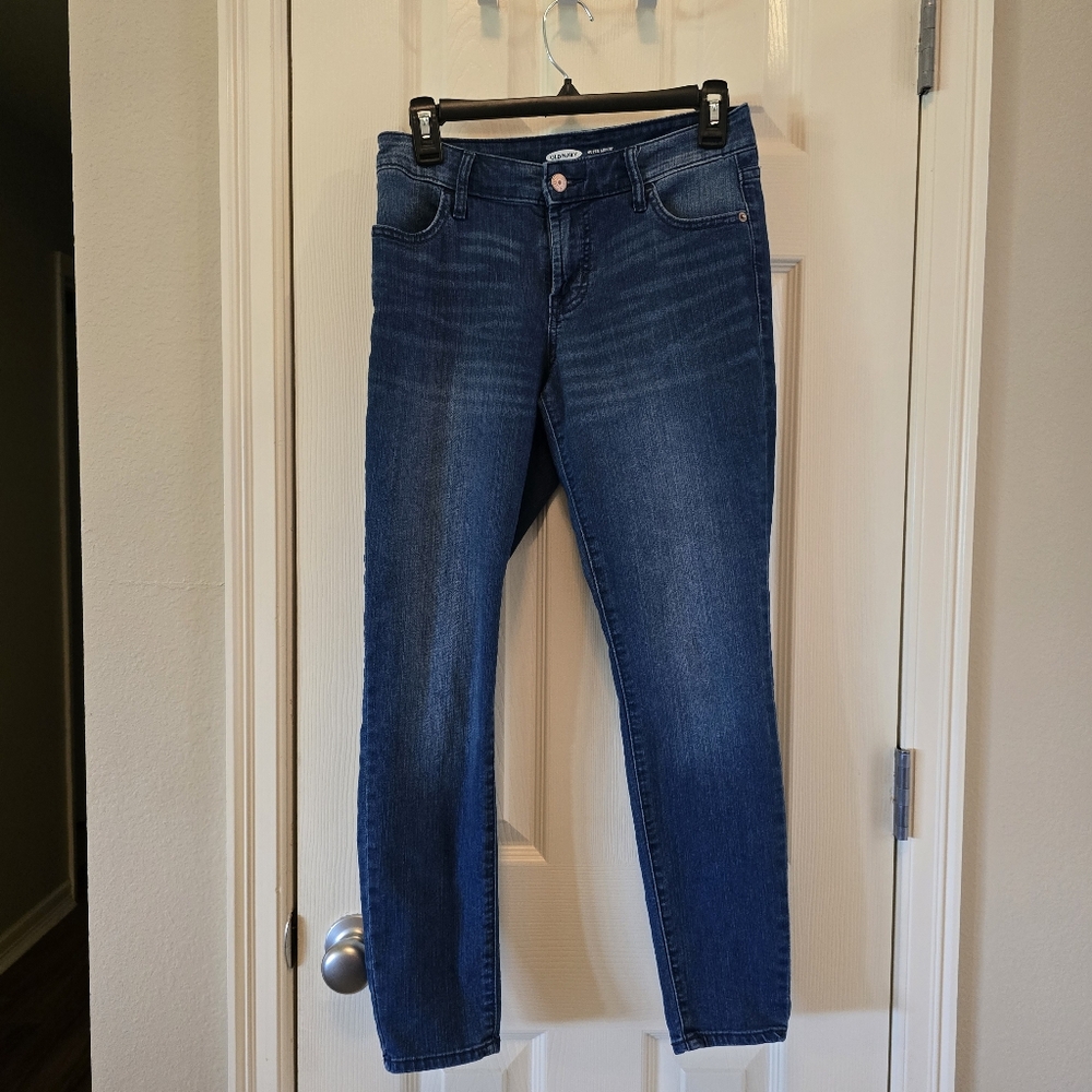 Old Navy super skinny medium  wash denim Blue jeans juniors size 2 short
